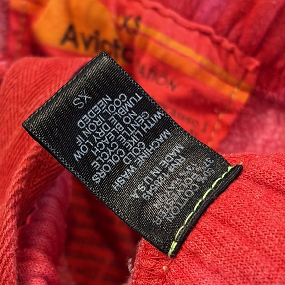 Aviator Nation Hand Dyed Sweatpants Crystal Red Tie Dye XS - Picture 7 of 7